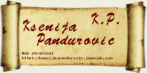 Ksenija Pandurović vizit kartica